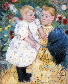 En el jardín madres hijos Mary Cassatt Pinturas al óleo